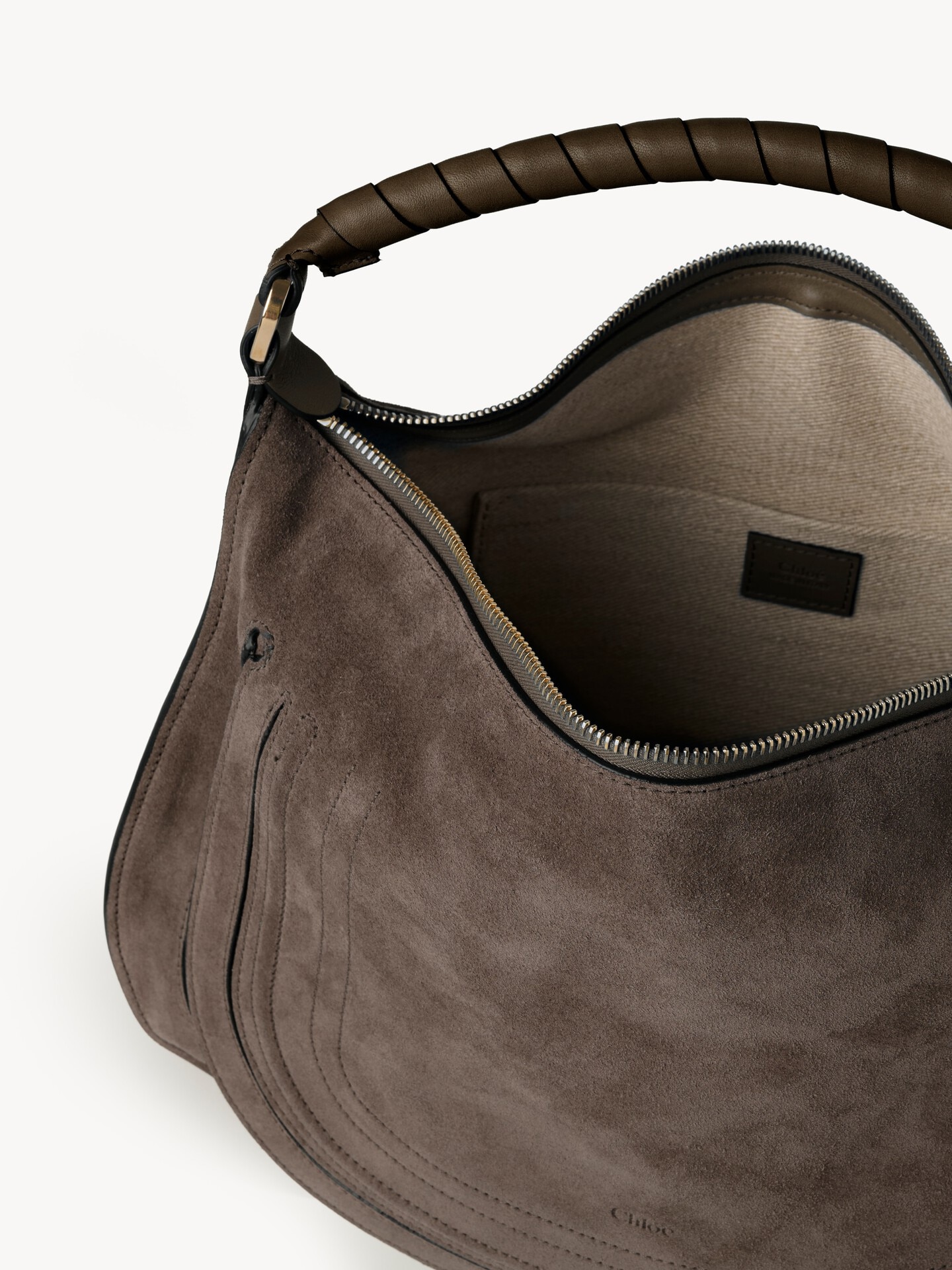 Sac port&eacute; &eacute;paule Marcie en cuir velours - 6