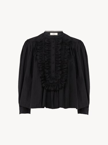 Gathered ruffled top in technical taffeta - 2