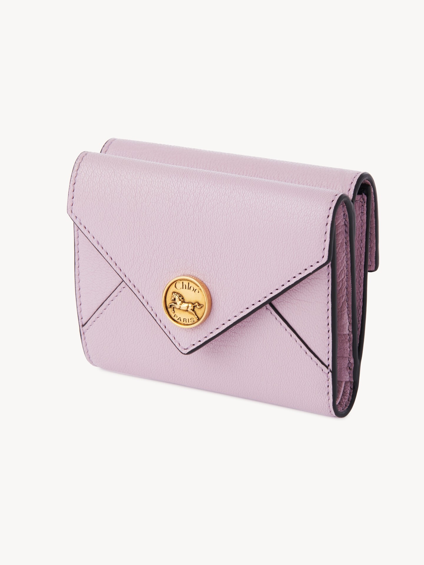 Petit portefeuille &agrave; trois volets Envelope en cuir grain&eacute; - 3