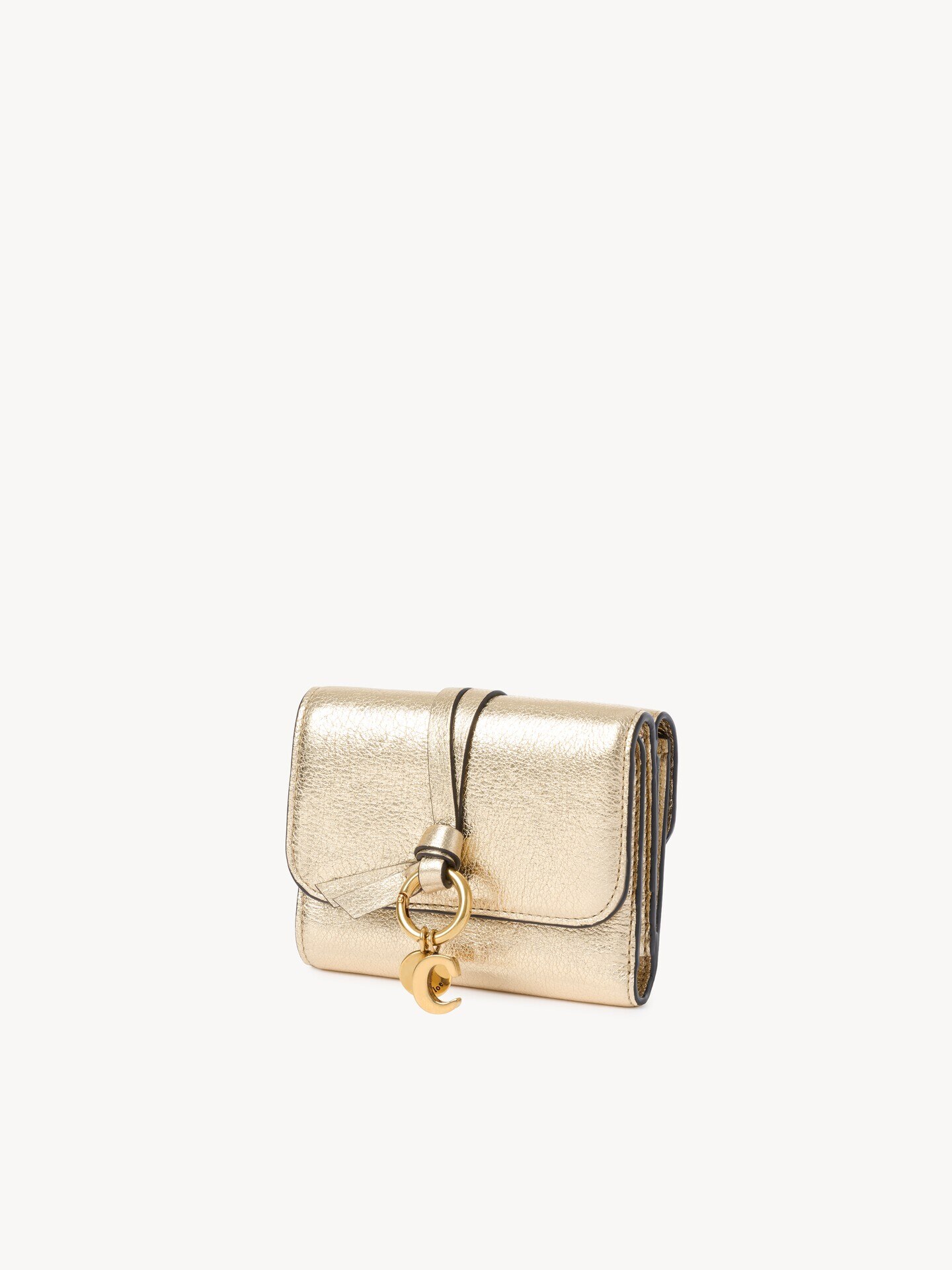 Small Alphabet tri-fold in metallized leather - 2.0