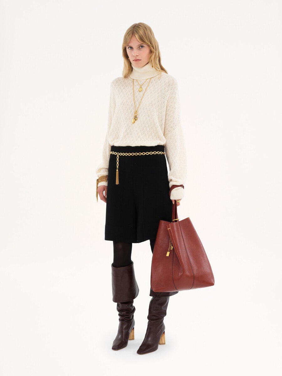 Chlo&eacute; Spin tote bag in grained leather - 8