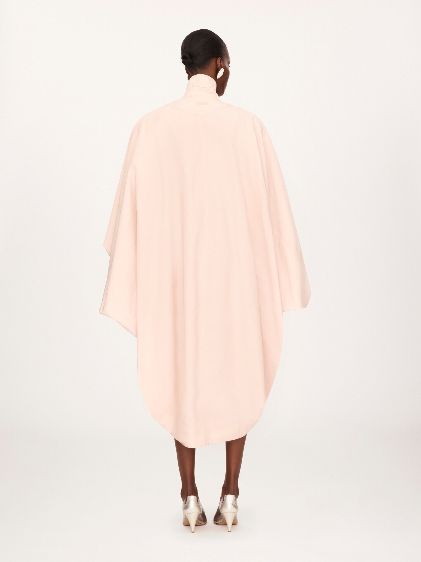 コットンポプリン製オーバーサイズ ハイネック ケープコート - 5
