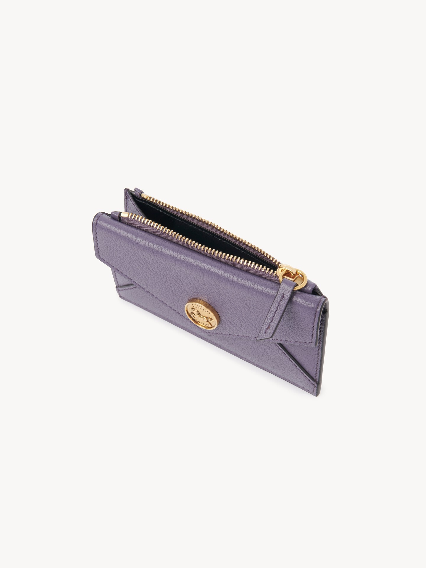 Petit porte-cartes et monnaie Envelope en cuir grain&eacute; - 5