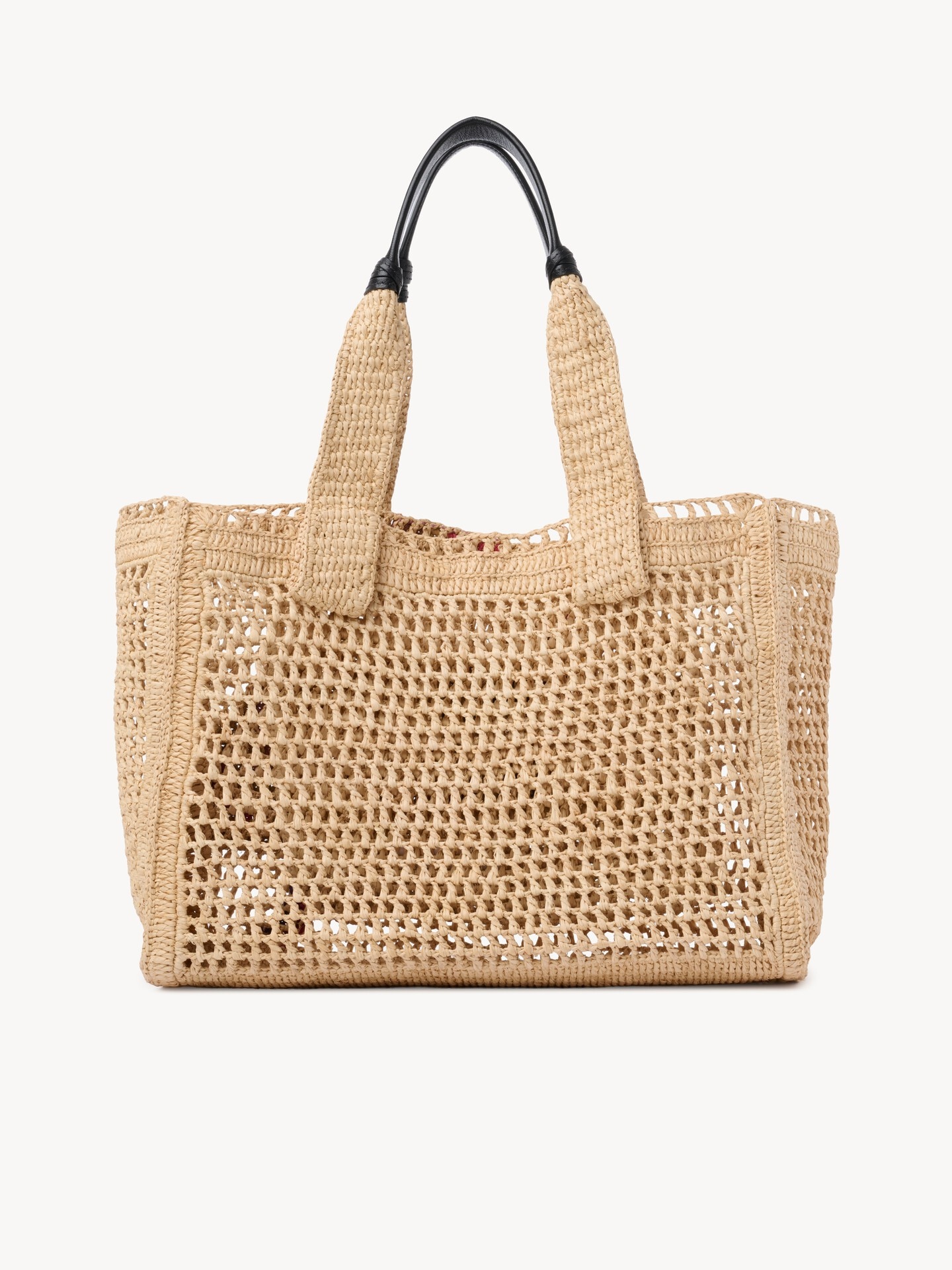 Summer Banana east-west tote bag in raffia - 5