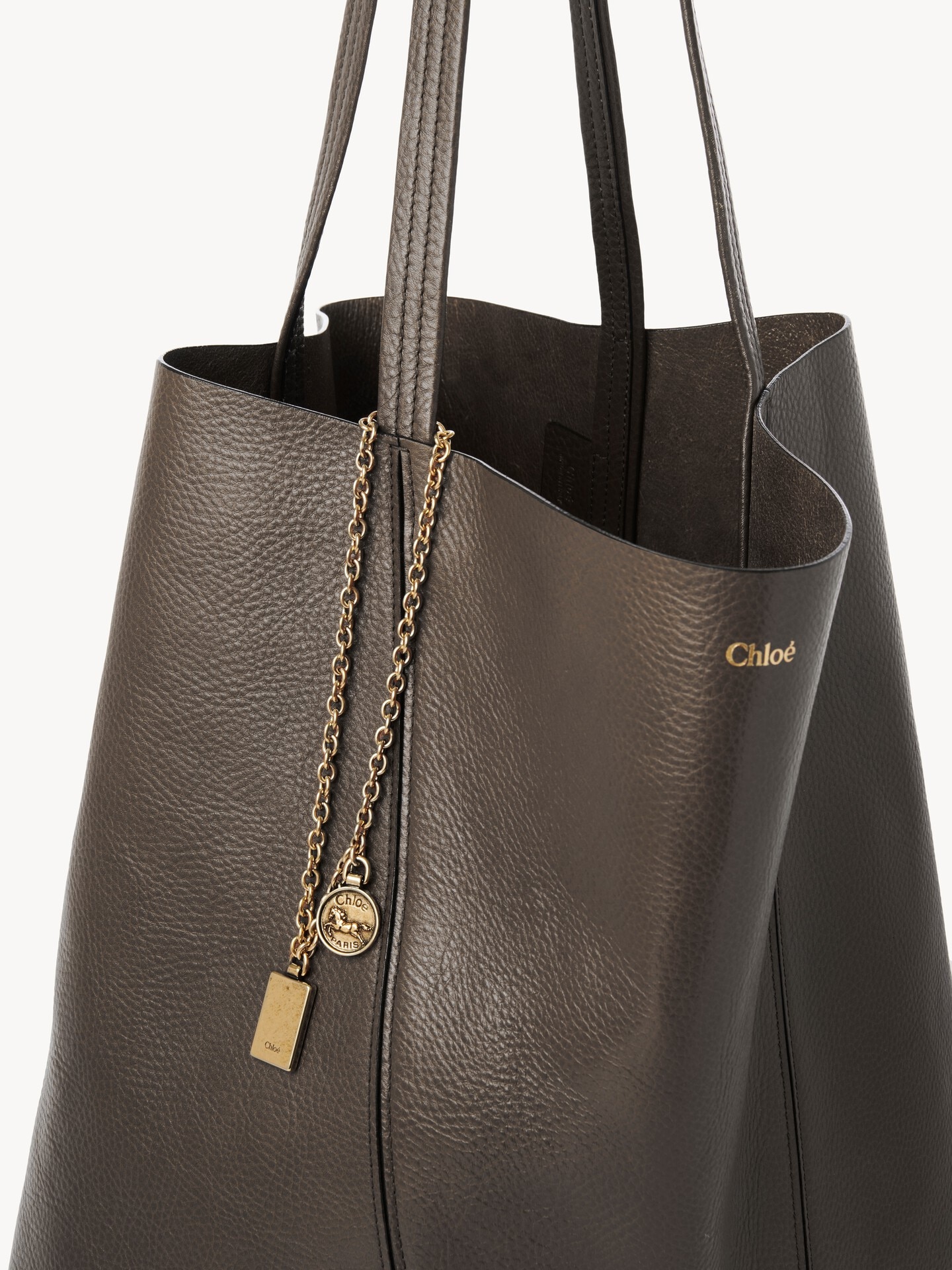 Large sac cabas Chlo&eacute; Spin en cuir grain&eacute; - 6