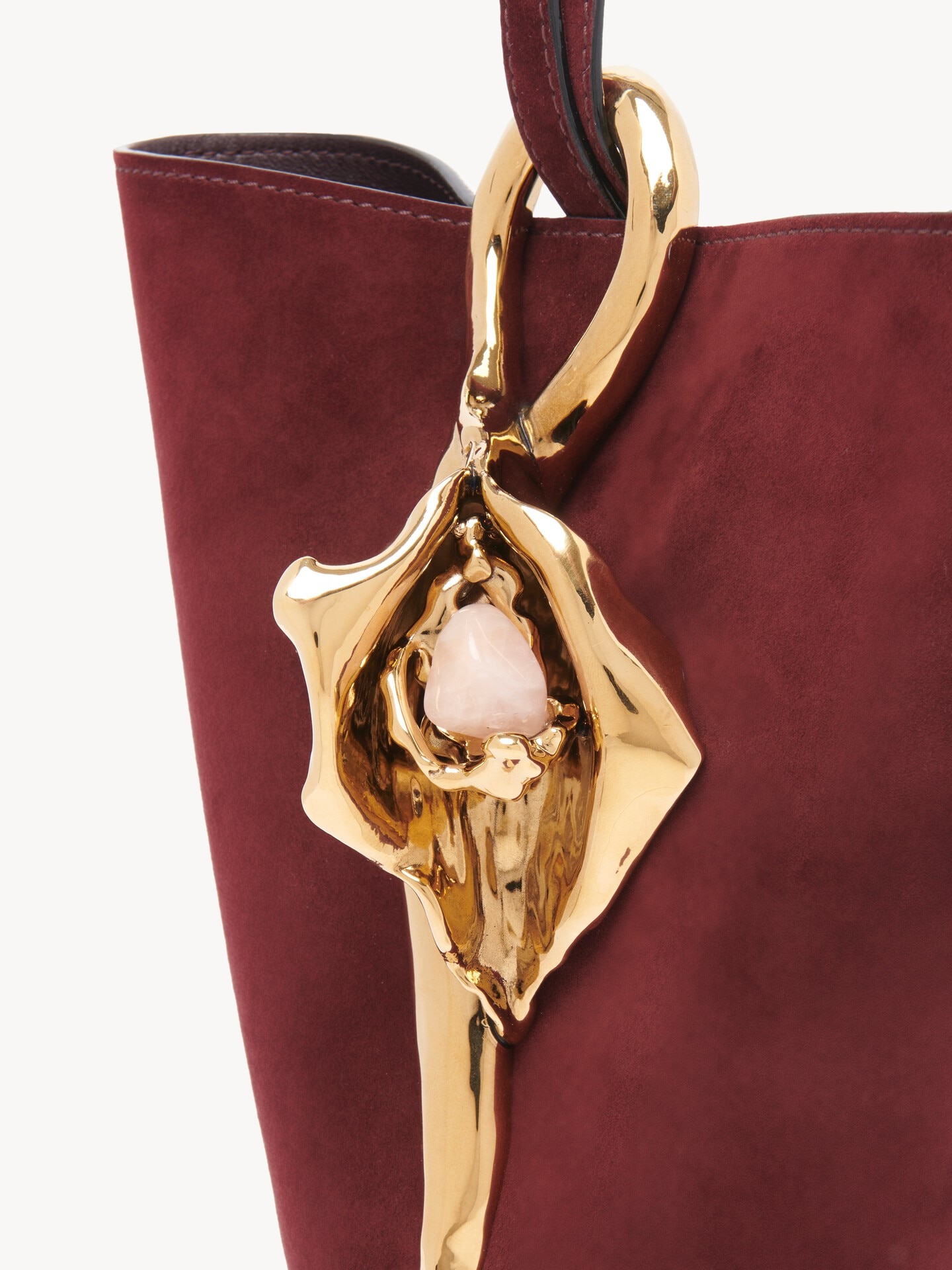 Small Eden Treasures wristlet bucket bag in suede leather - 7