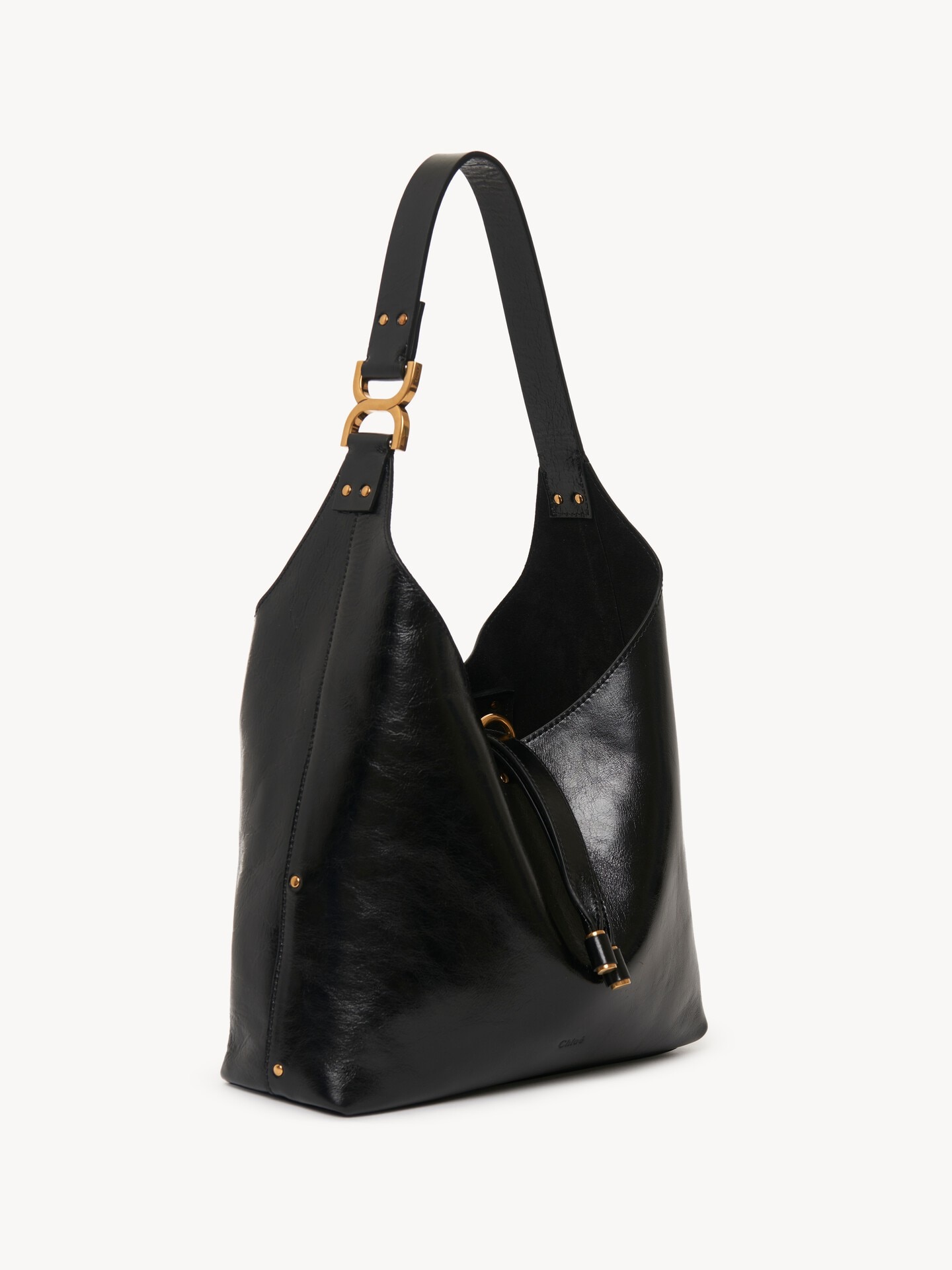Petit sac hobo Marcie en cuir brillant - 4