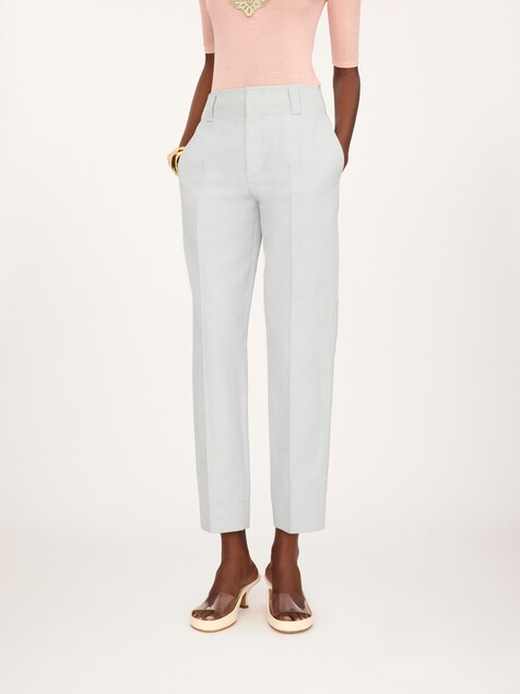 Cigarette trousers in a linen-cotton mix