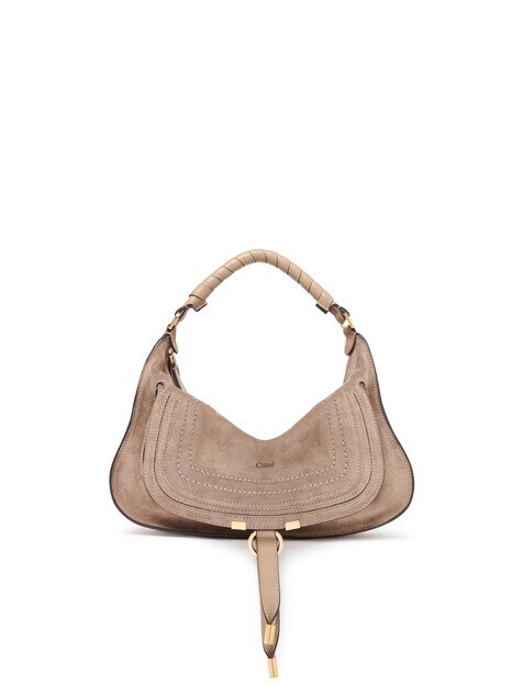 Small Marcie shoulder bag in suede leather