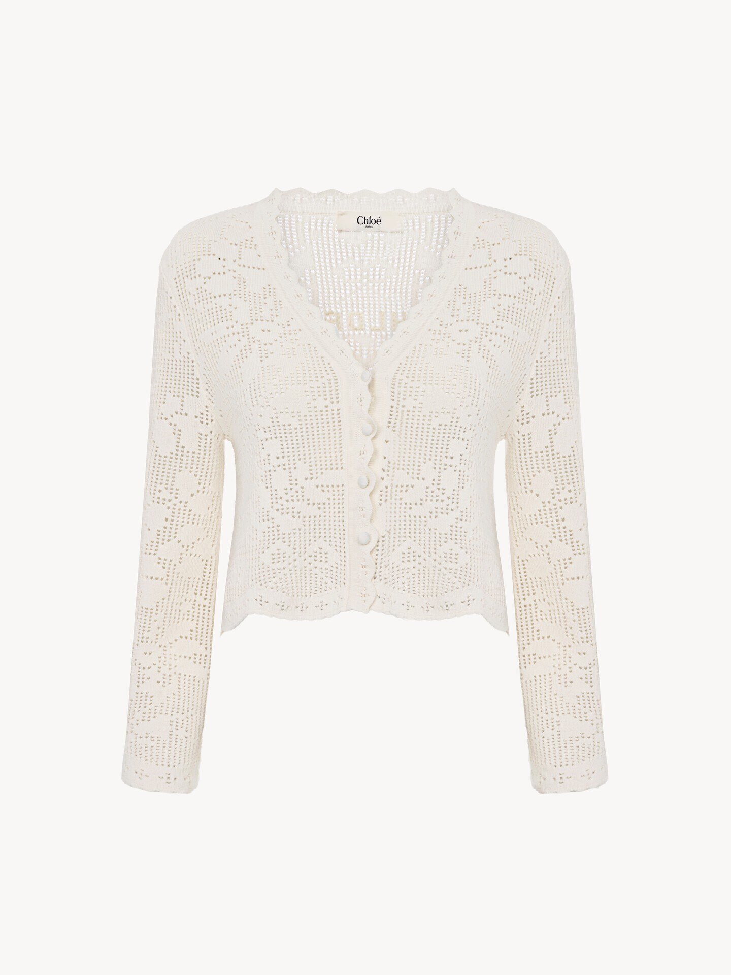 Cropped cardigan in a cotton knit - 2