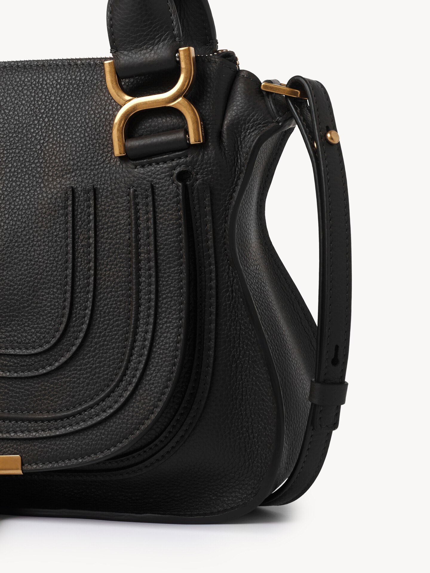 Small Marcie bag in grained leather - 4.0
