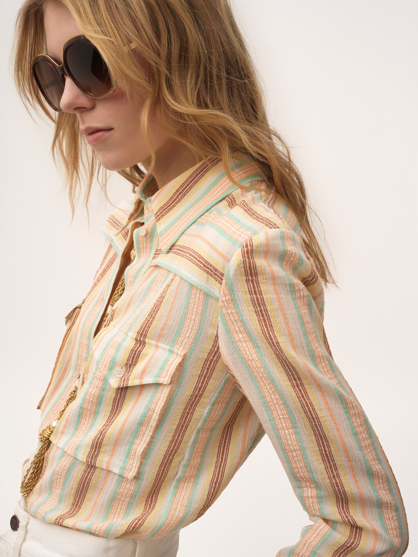 Camisa ajustada de cresp&oacute;n de algod&oacute;n - 6