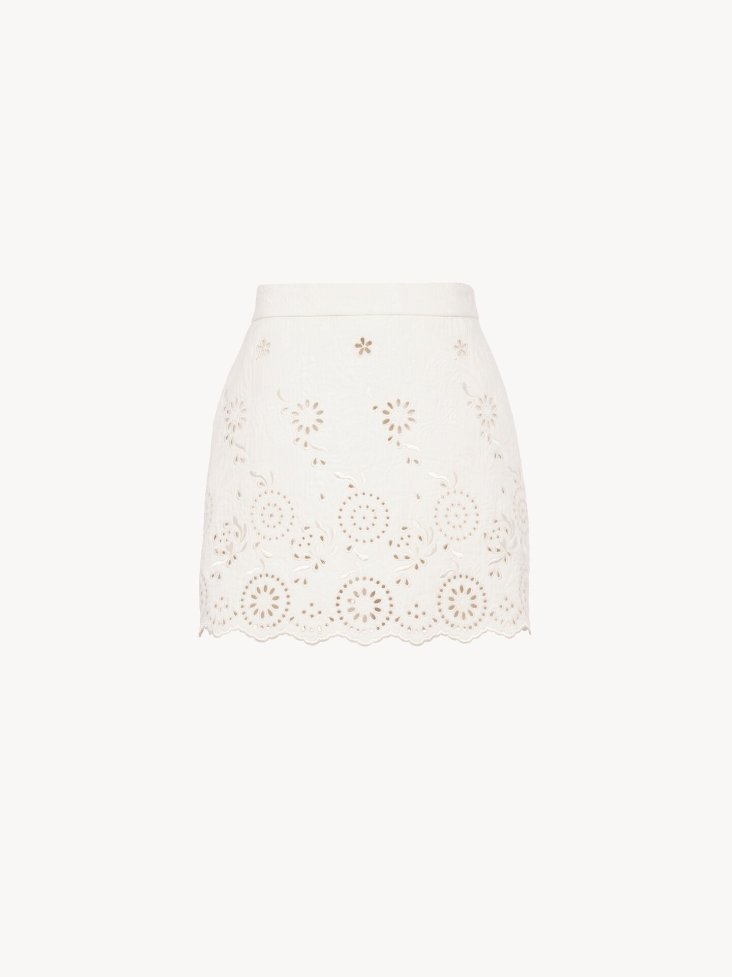 Scalloped mini skirt in a cotton mix - 1