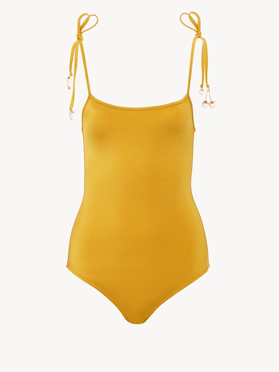 Knotted one-piece swimsuit