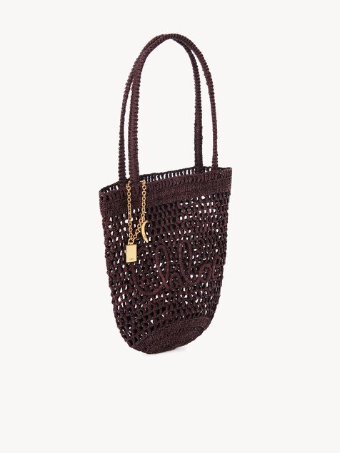 Small Summer Banana tote bag in raffia