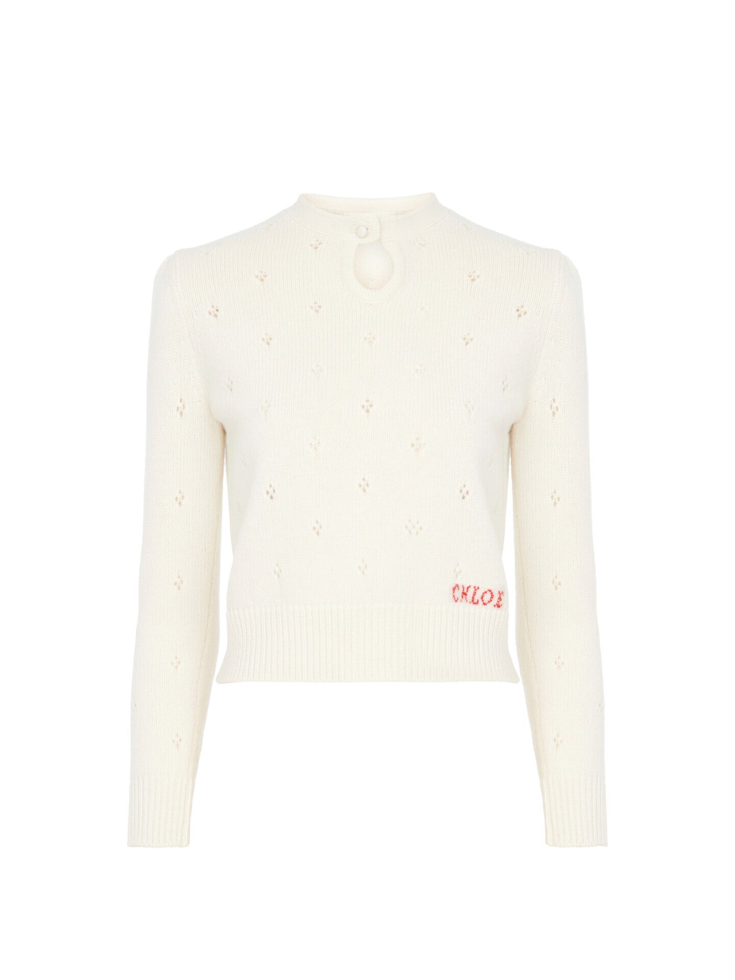 Logo jumper in a wool & cashmere knit White - Chloé