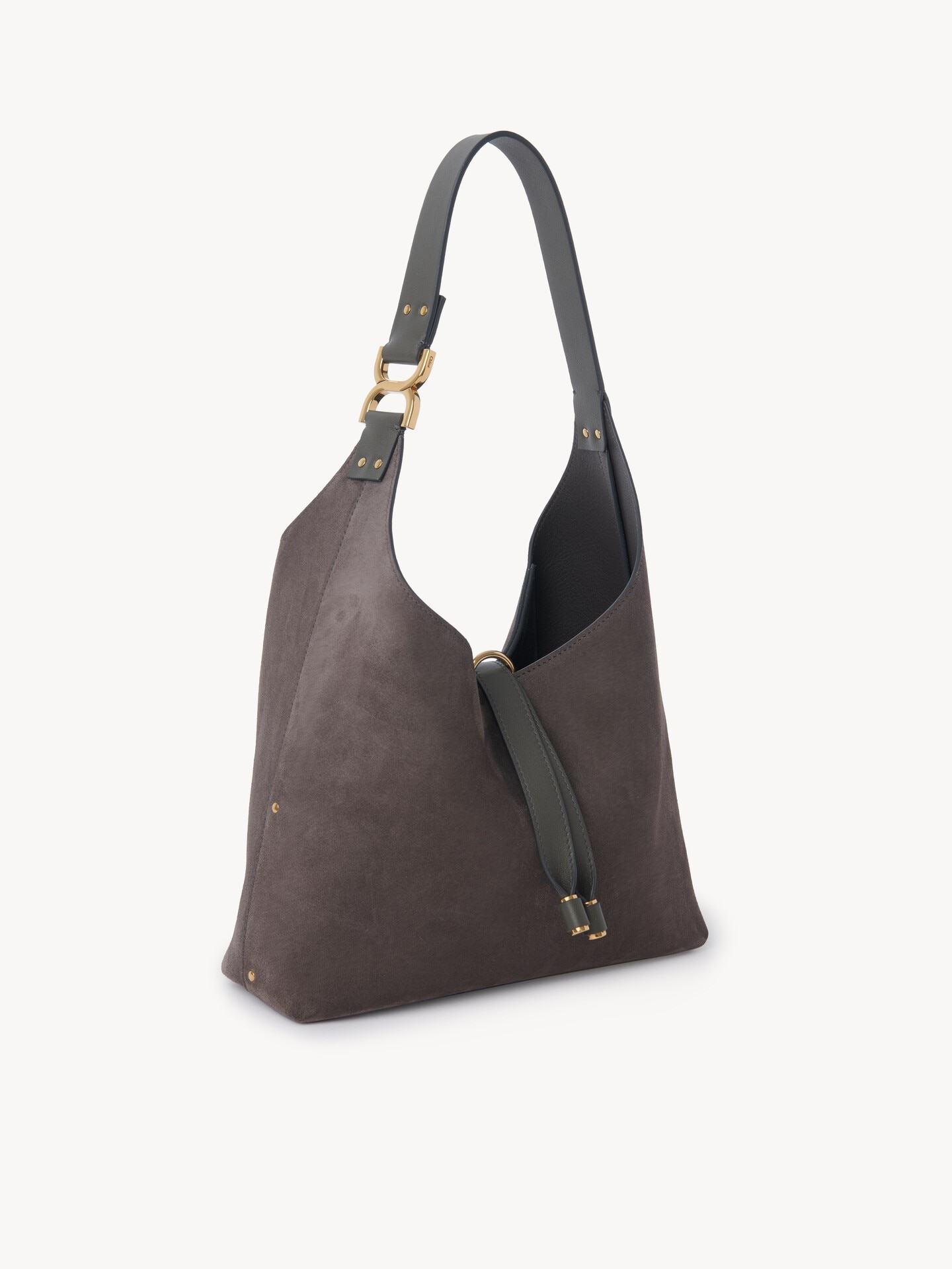 Petit sac hobo Marcie en cuir velours - 5
