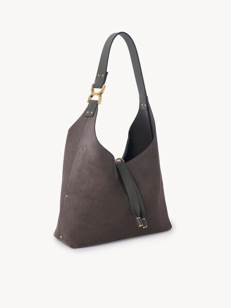 Petit sac hobo Marcie en cuir velours