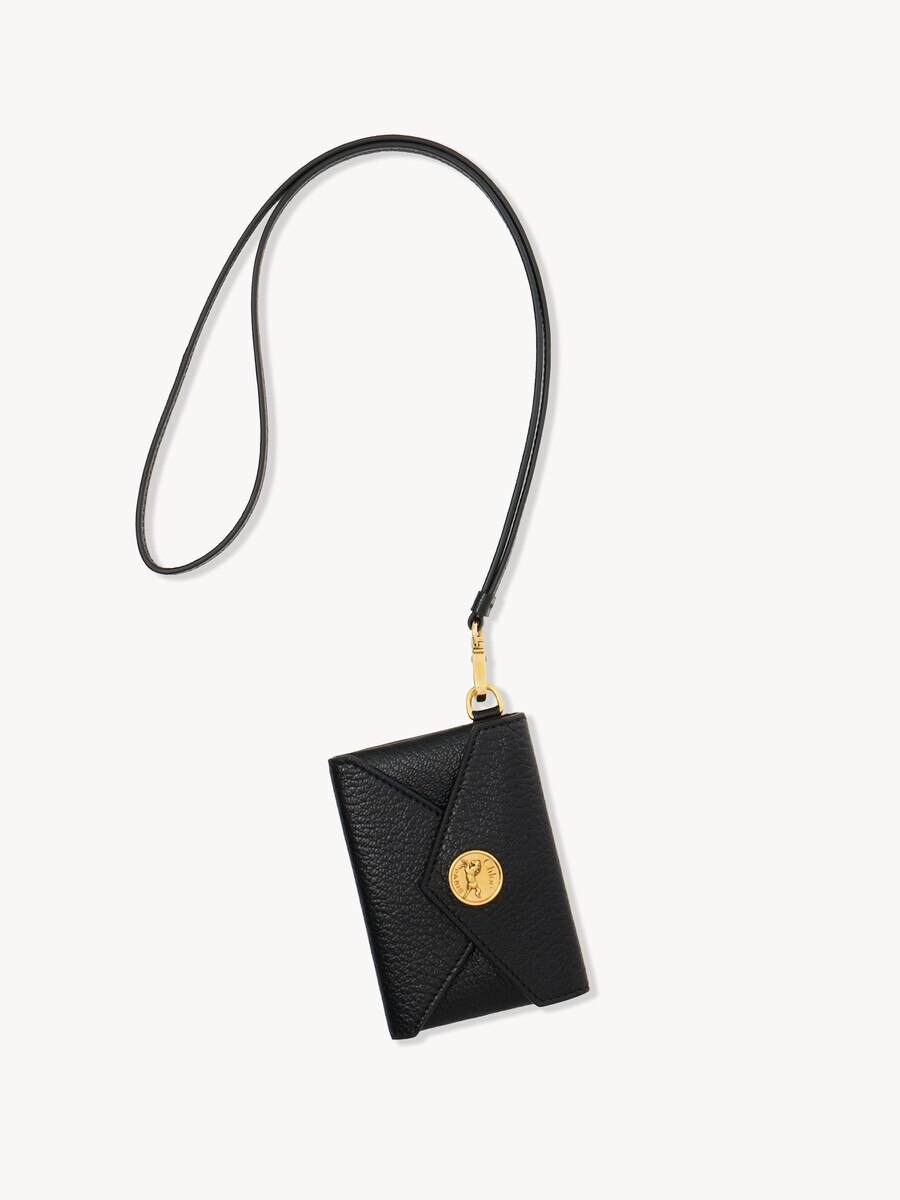 Envelope badge holder in grained leather - 2