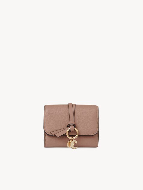 Small Alphabet tri-fold in grained leather