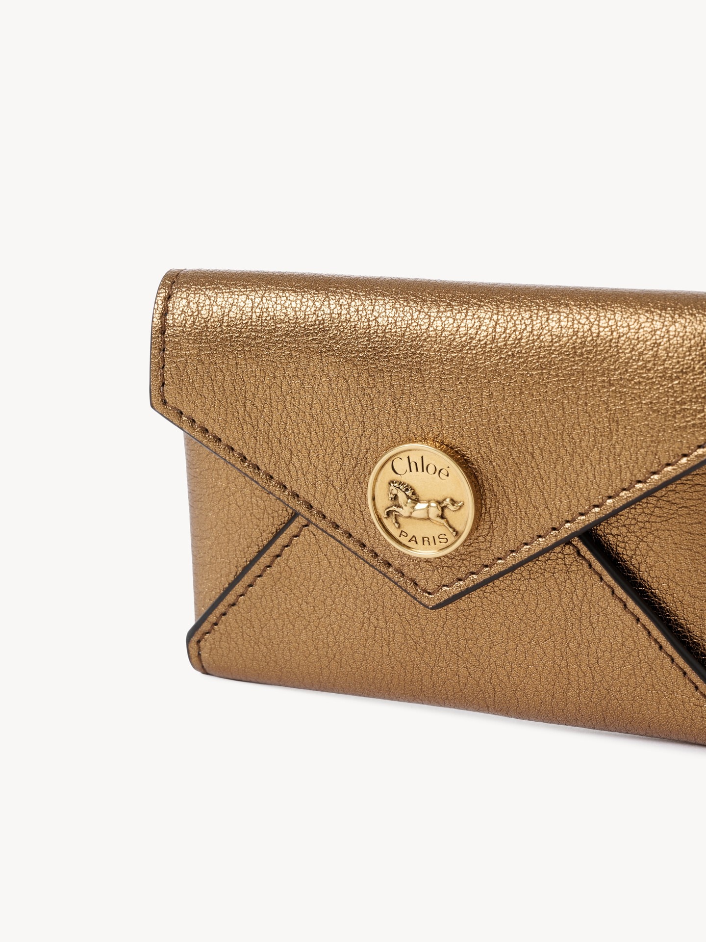 Envelope card holder in metallized leather - 6