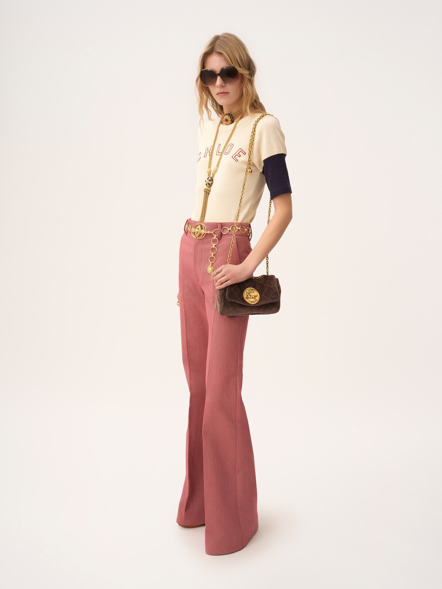 フレームコットンウール製フィットロゴ Tシャツ - 3