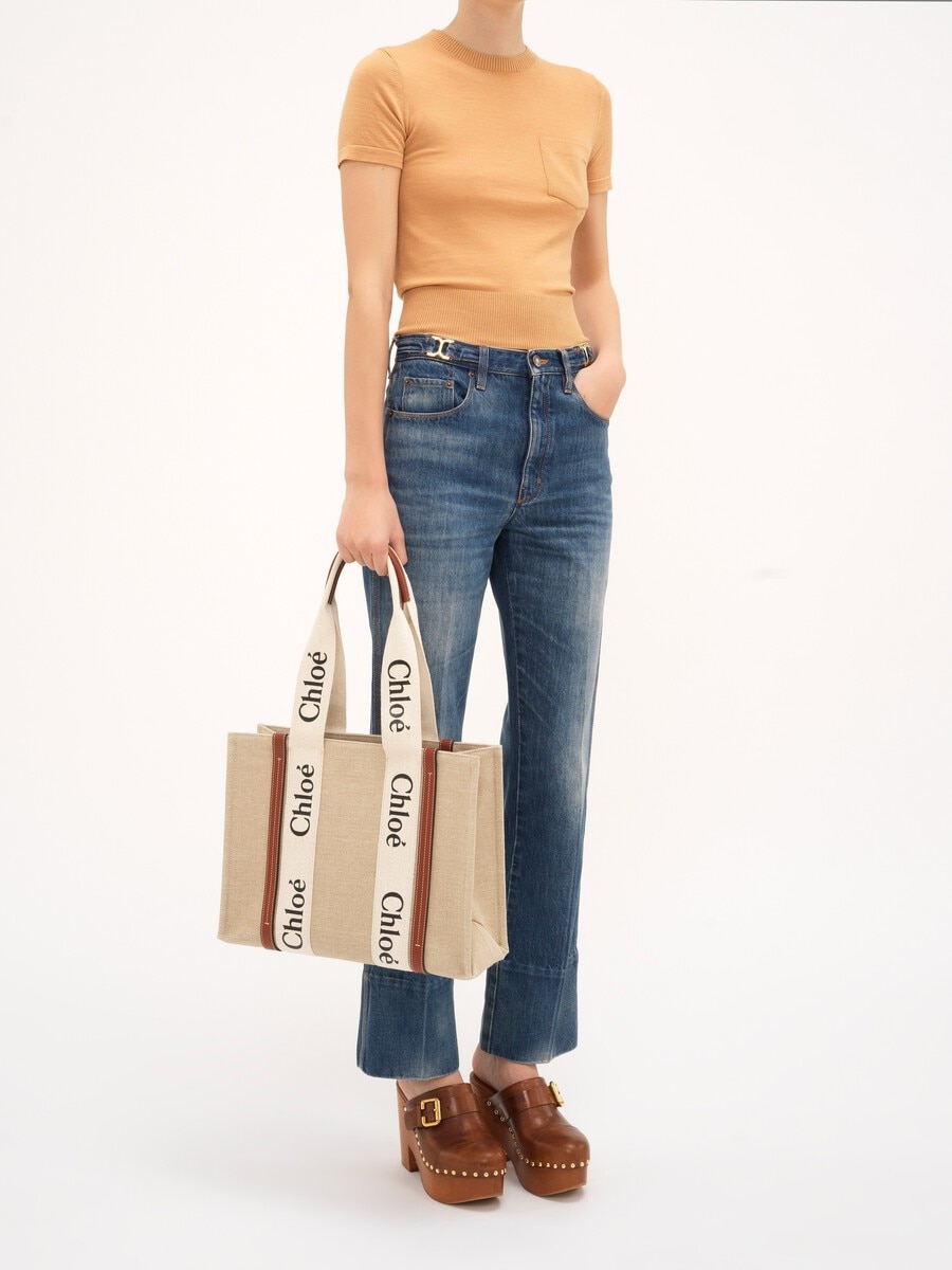 Woody tote bag in linen - 9
