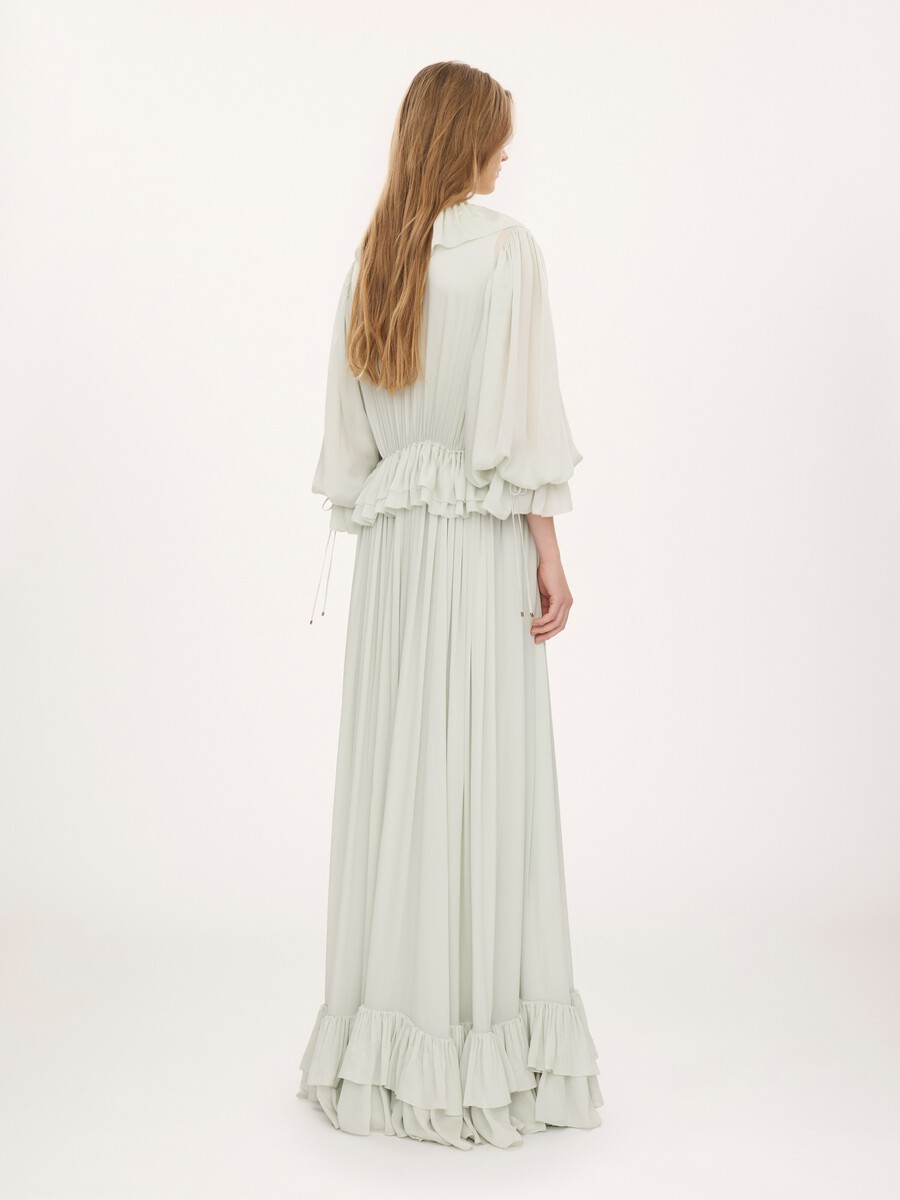 Long gathered dress in silk charmeuse - 5