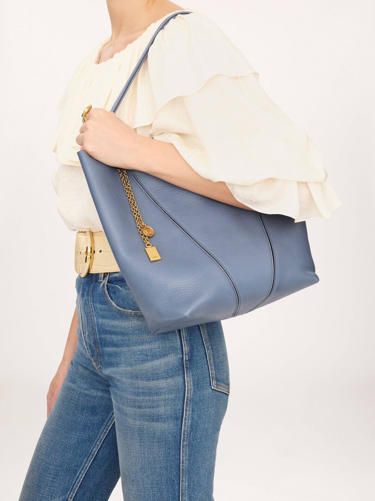 Tote bag Chlo&eacute; Spin in pelle granata - 4