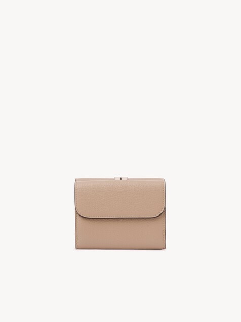 Small Alphabet tri-fold in grained leather 