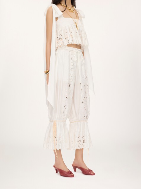 Fluid drawstring trousers in soft cotton