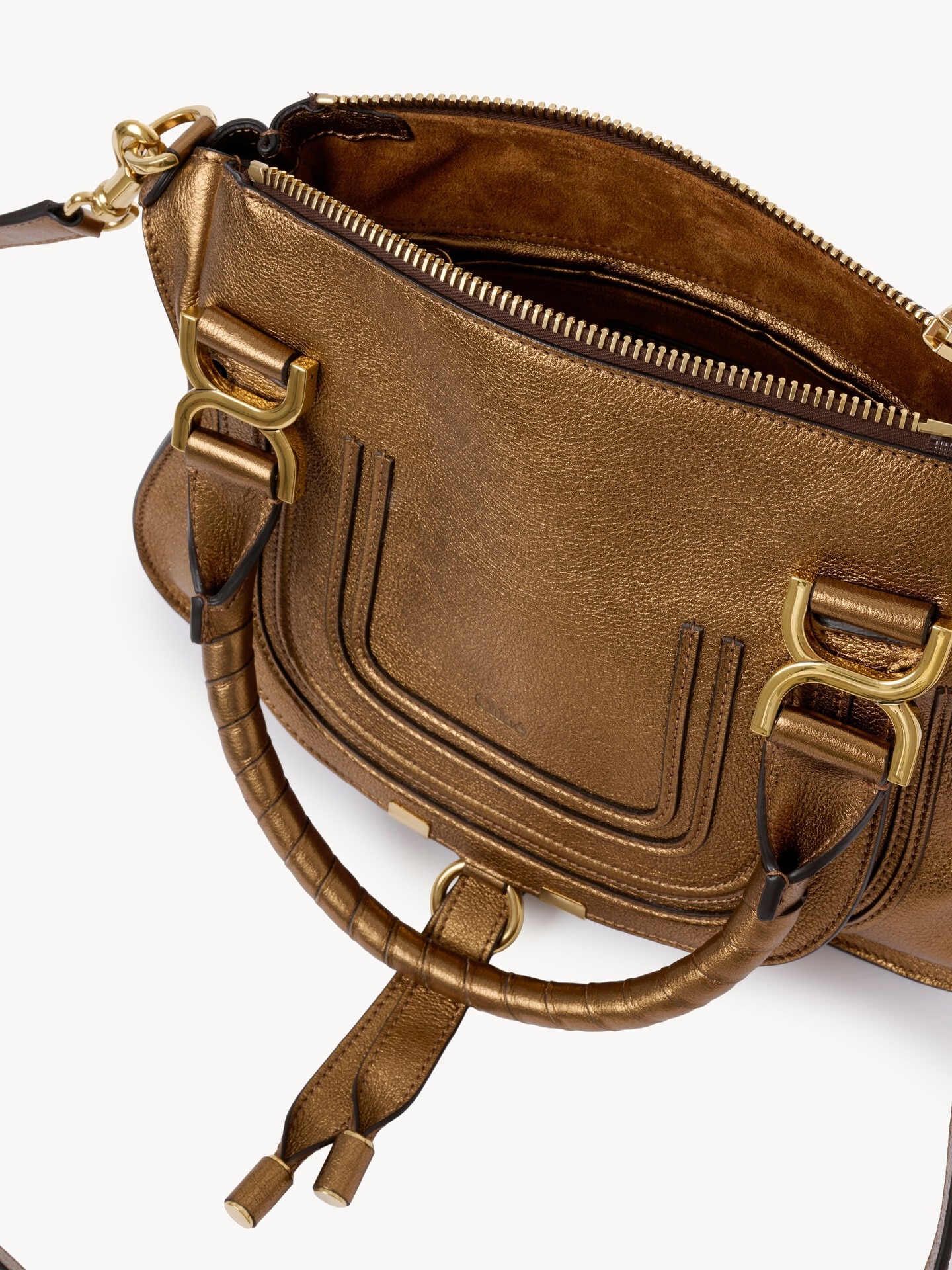 Small Marcie bag in metallic leather - 7