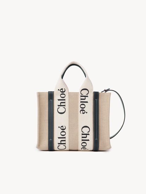 Bolso tote peque&ntilde;o Woody de lino