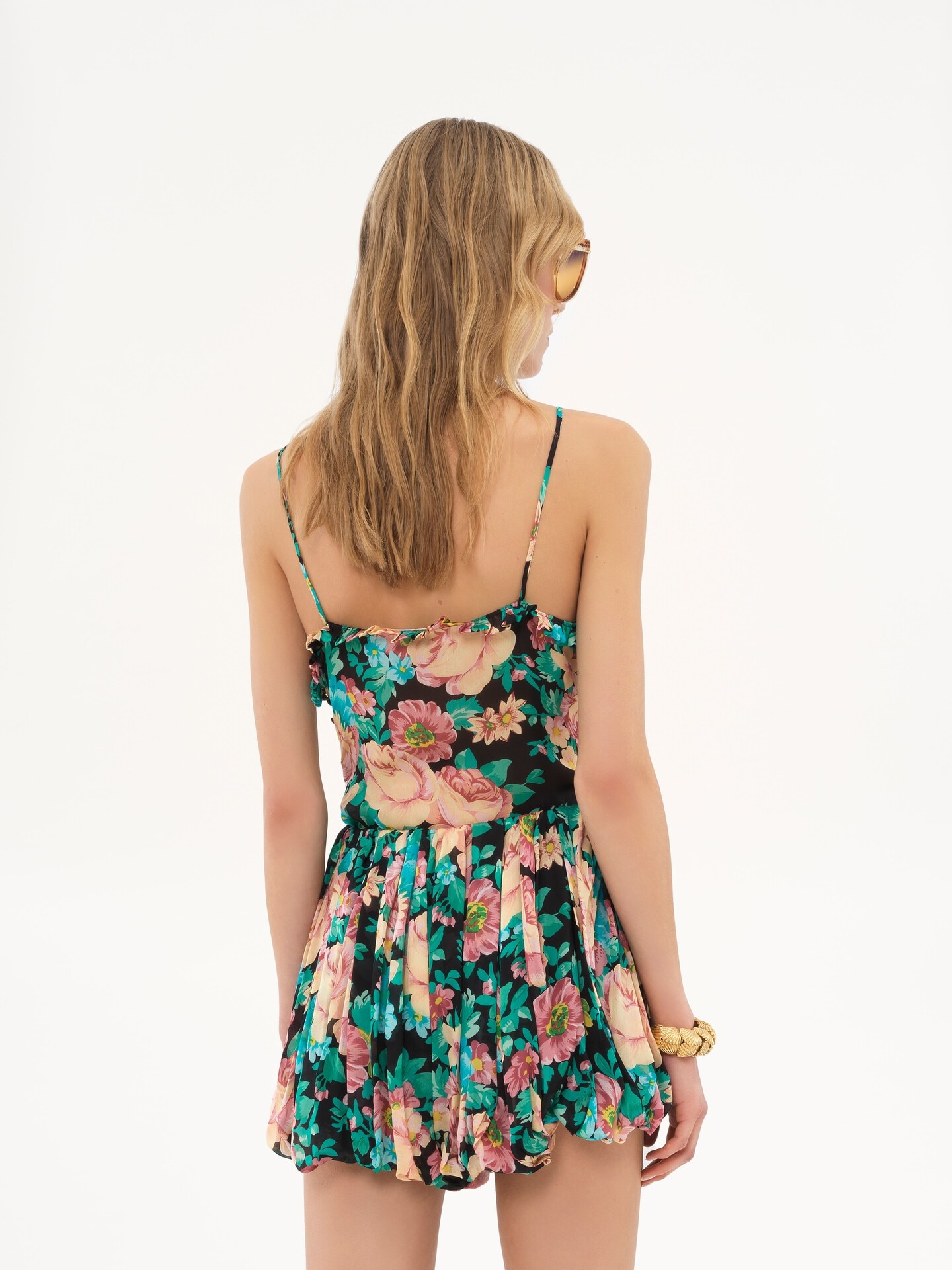 Top de tirantes fruncido de seda charmeuse - 5