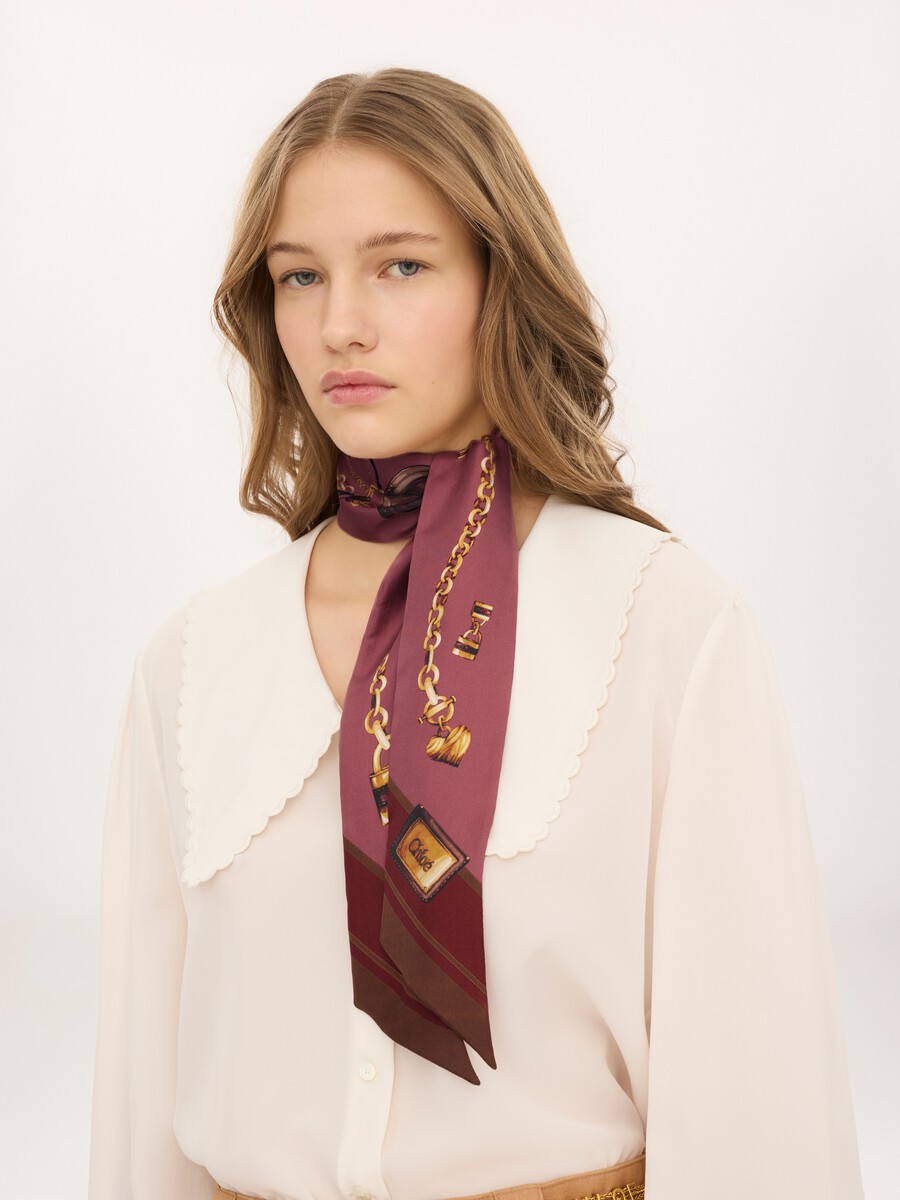 Pa&ntilde;uelo bandeau Chlo&eacute; Paddington en twill de seda - 3