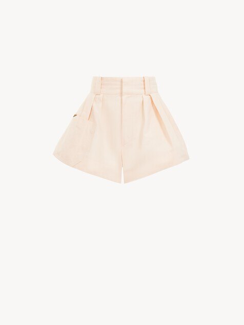 High-rise mini shorts in cotton canvas