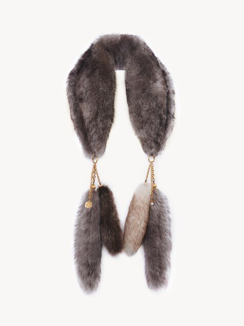 The Treasure Tails scarf in shearling