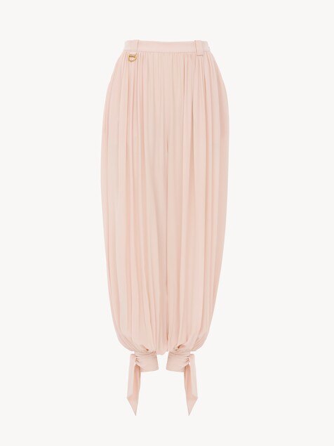 Fluid cropped pants in silk