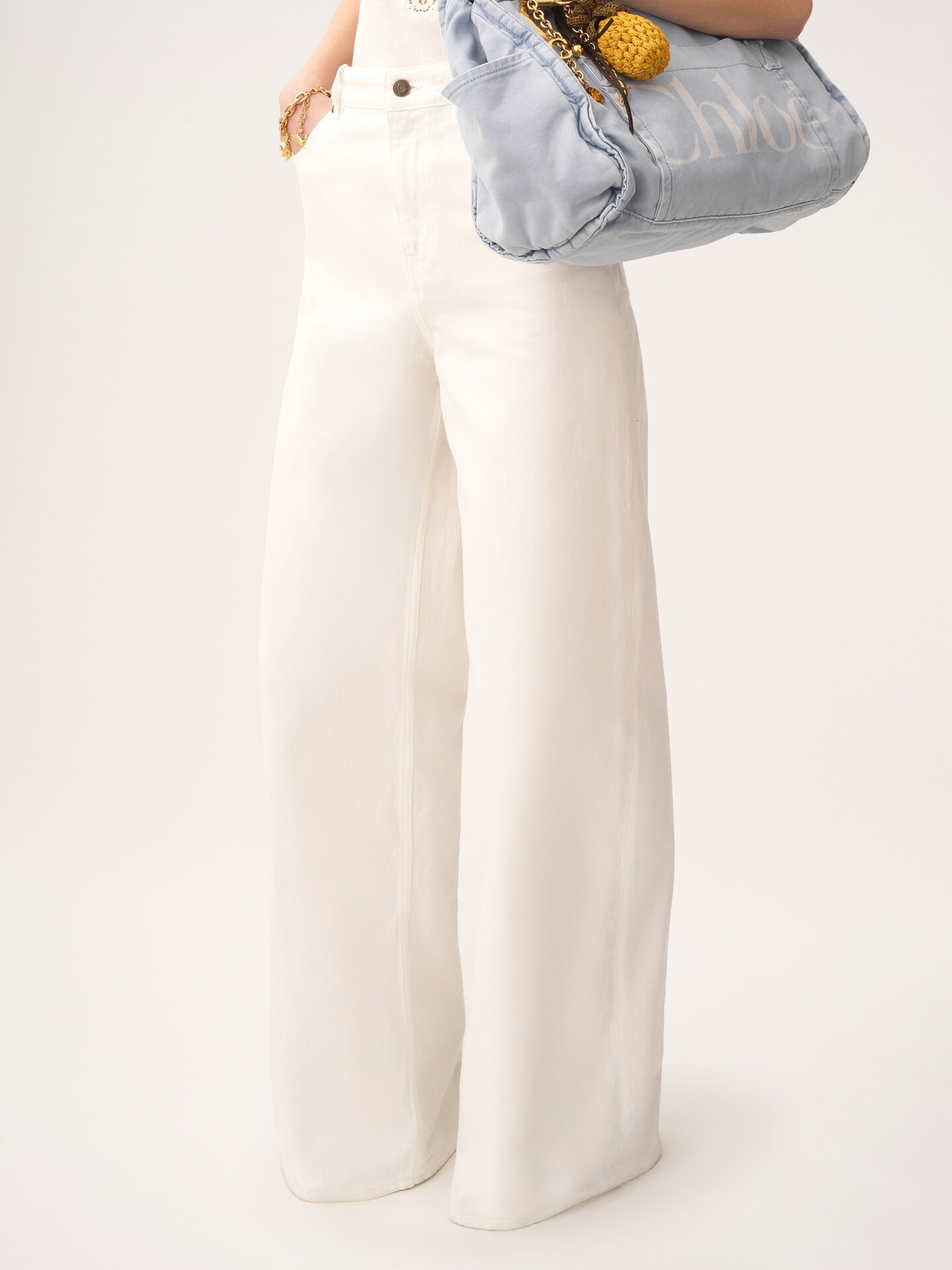 High-rise wide-leg jeans in denim - 5