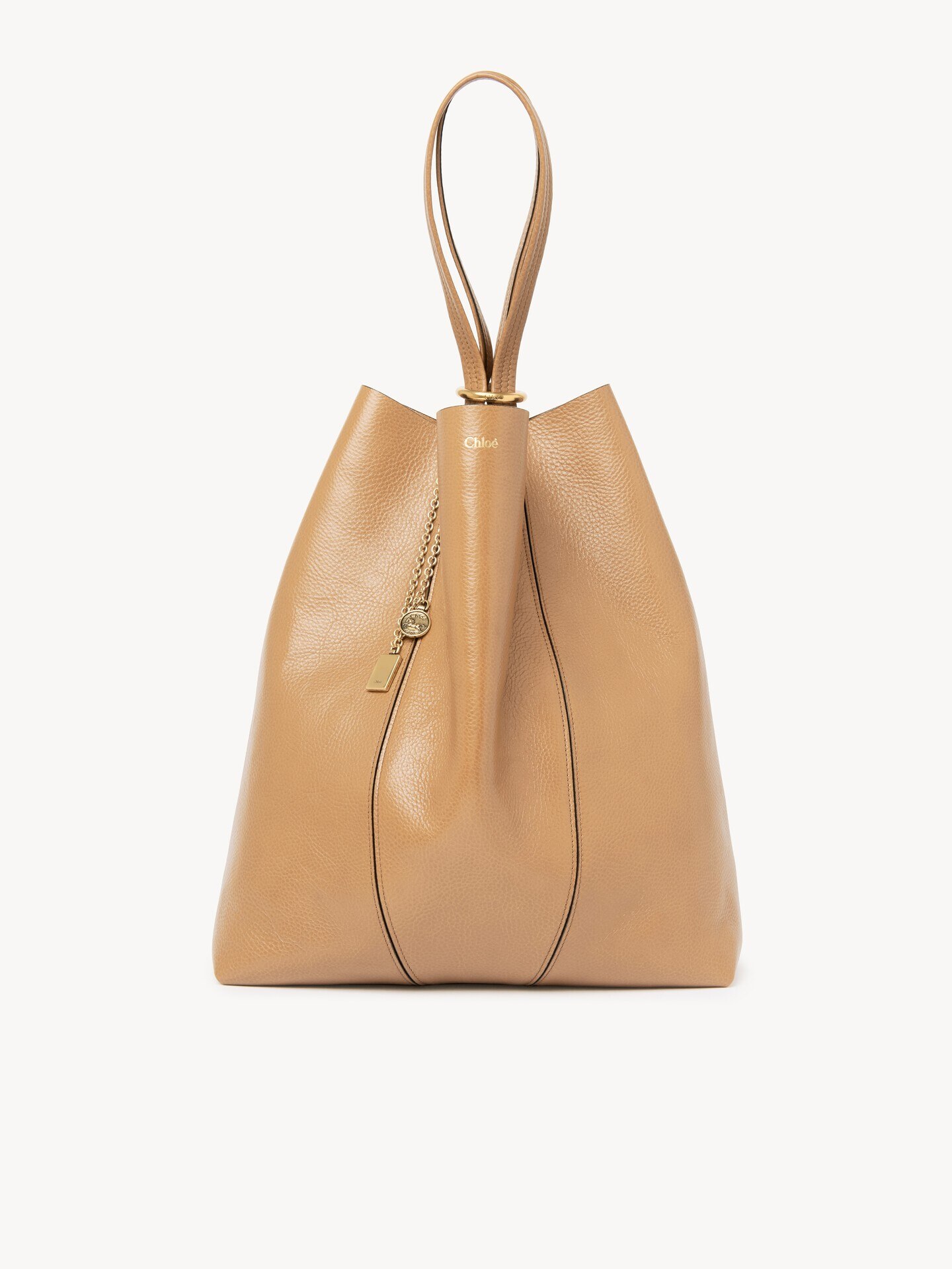 Large Chlo&eacute; Spin tote bag in grained leather - 3