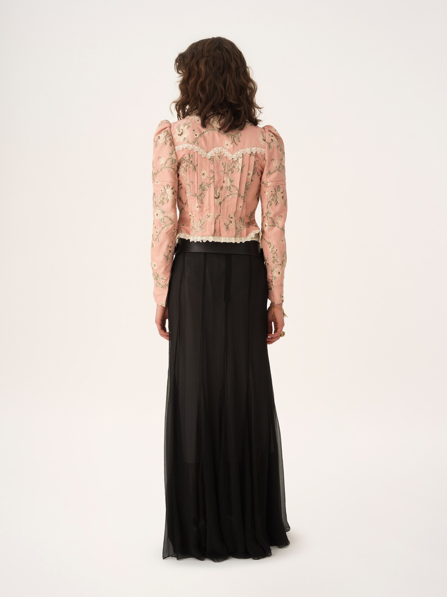 Fluid maxi skirt in silk mousseline - 5