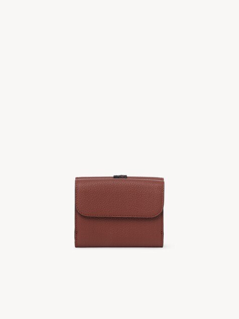 Small Alphabet tri-fold in grained leather