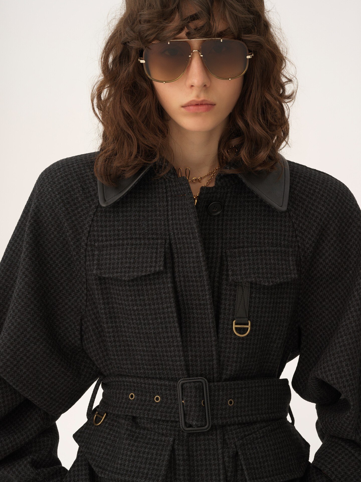Utilitarian jacket in houndstooth wool - 7