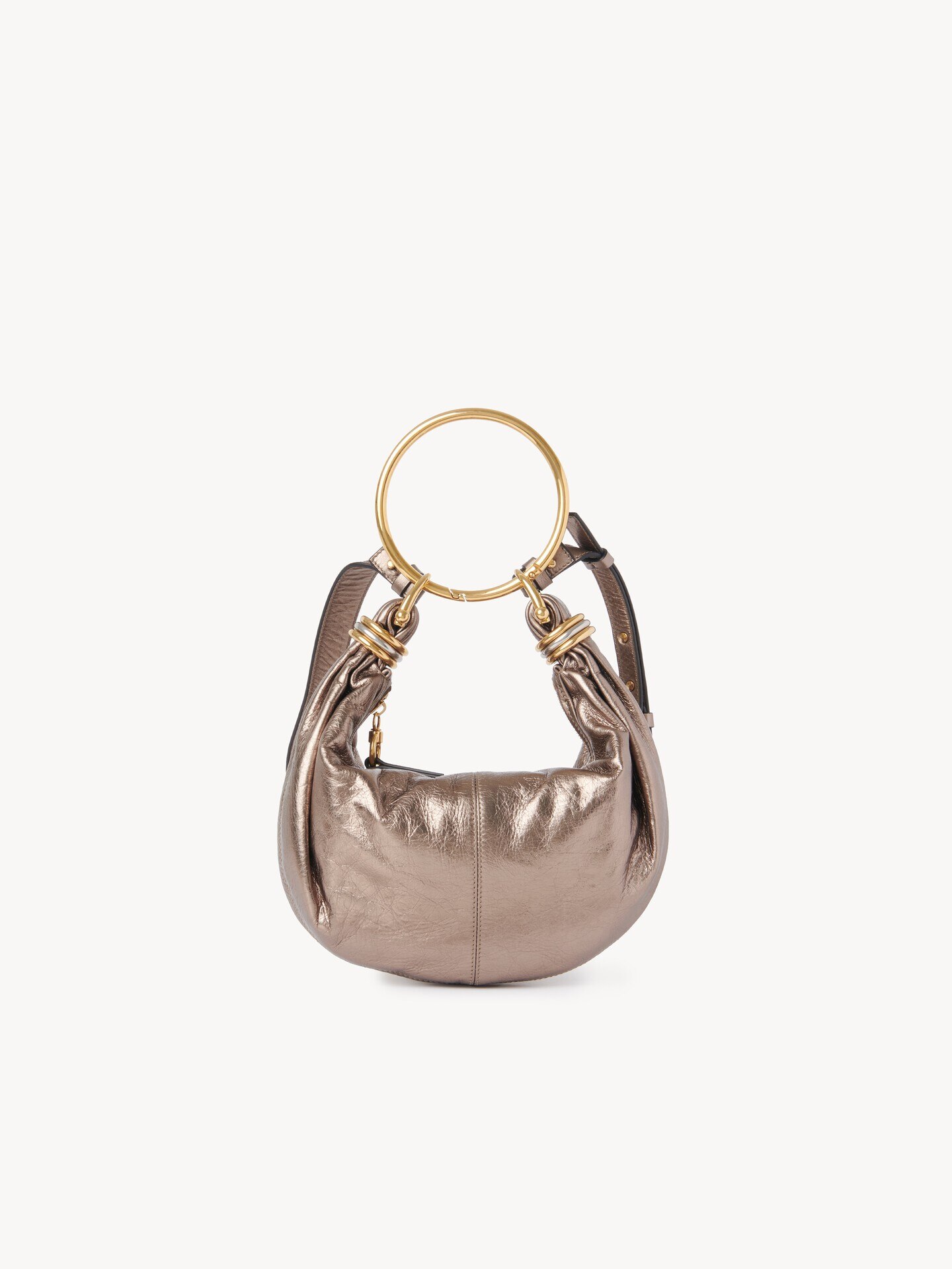 Small Bracelet Hobo bag in metallized leather - 5
