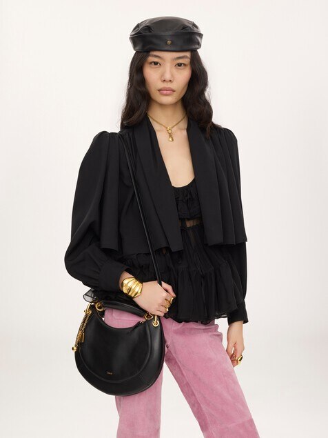 Small Chlo&eacute; Banana zipped hobo in soft leather