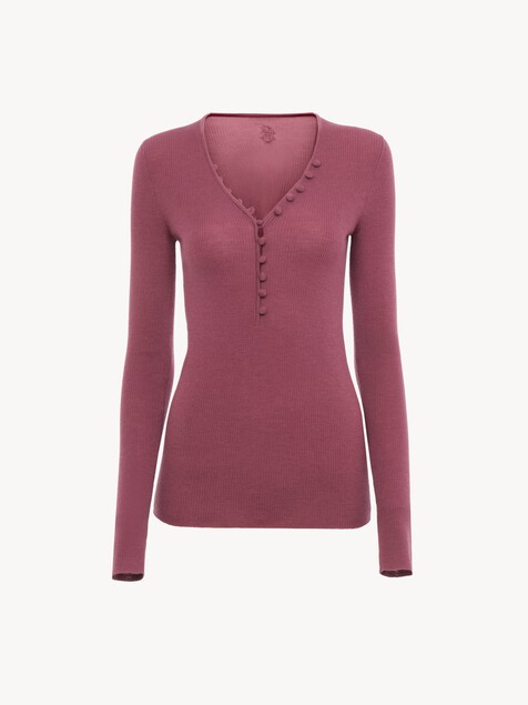 Henley shirt in a merino wool knit