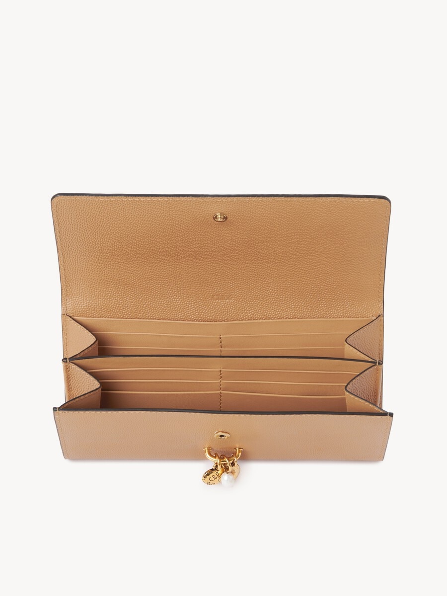Chlo&eacute; Charms long wallet with flap in grained leather - 5