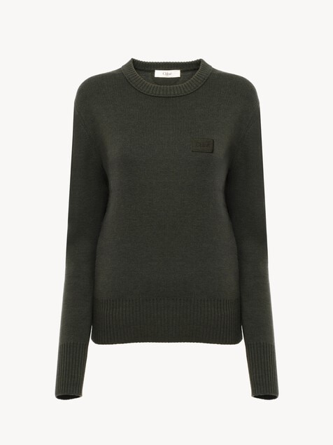 Logo sweater in a merino wool knit