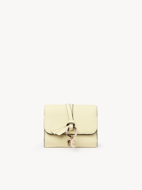 Small Alphabet tri-fold in grained leather