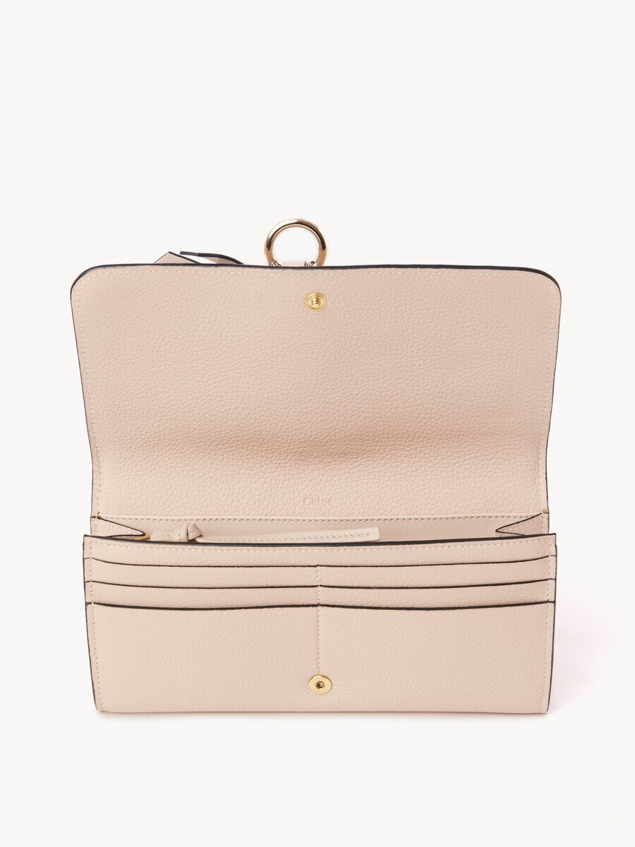 Cartera con solapa Alphabet de cuero granulado - 4